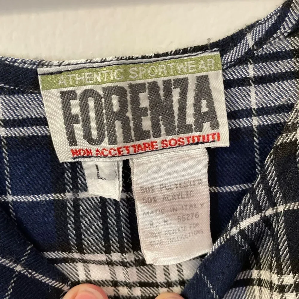 Vintage Forenza Blue Plaid “Sportswear” Pinafore dress from the 90’s. Sz L - Picture 3 of 5